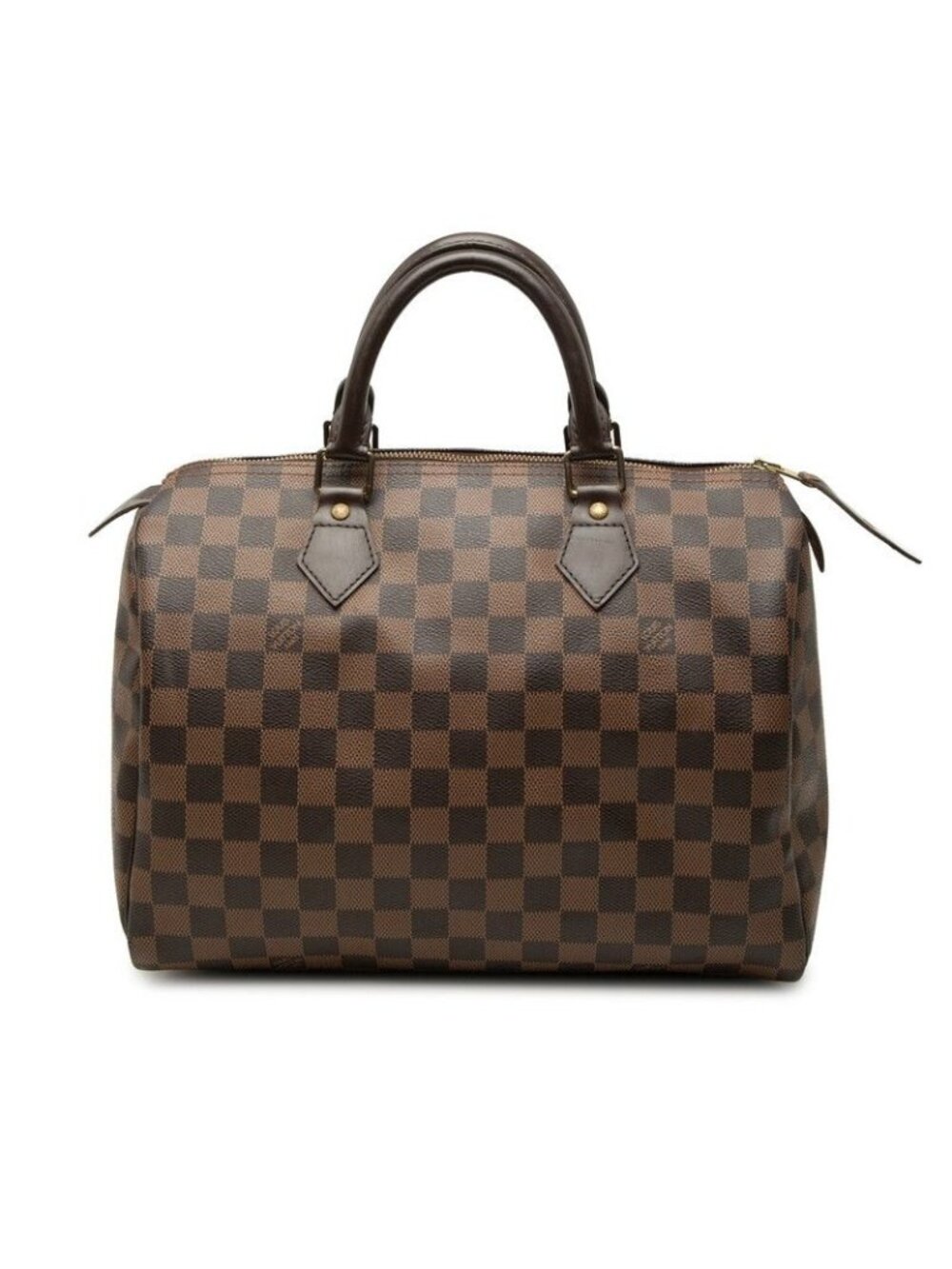 Louis Vuitton Damier Speedy 30 Mini Boston Bag Brown Leather